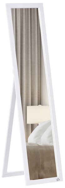 HOMCOM Specchio da Terra e Muro rettangolare specchio da pavimento per intero Armadio Camera dim. 37L x 37l x 154H cm Bianco
