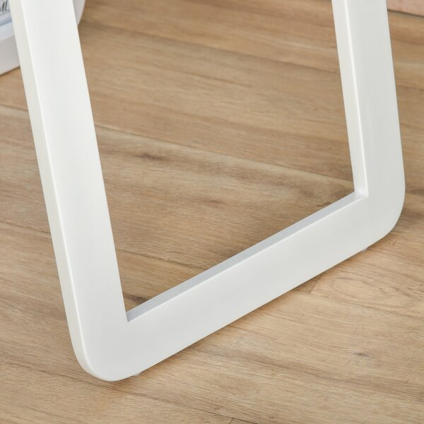 HOMCOM Specchio a Terra e a Parete rettangolare dim. 37L x 43l x 156H cm Legno Aspetto Bianco