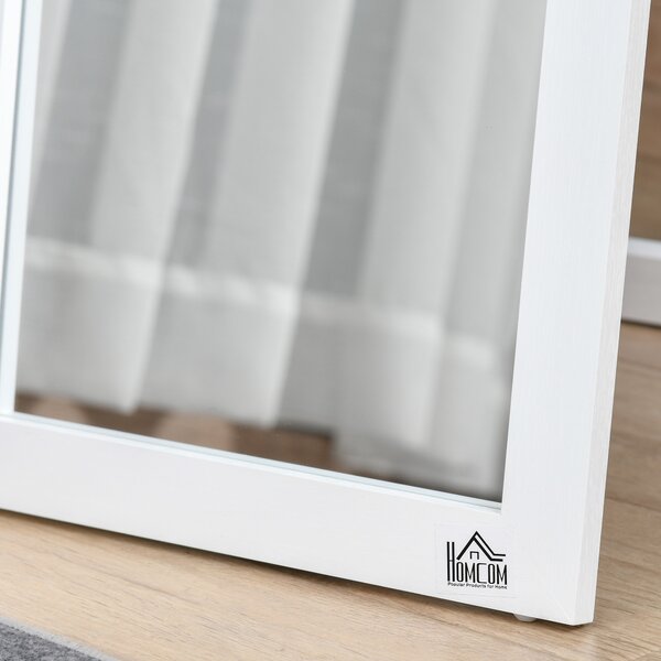 HOMCOM Specchio da Terra e Muro rettangolare specchio da pavimento per intero Armadio Camera dim. 37L x 37l x 154H cm Bianco