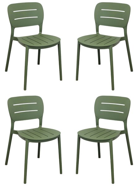 HAZEL - set 4 sedie in polipropilene impilabili