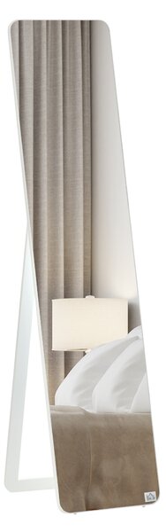 HOMCOM Specchio a Terra e a Parete rettangolare dim. 37L x 43l x 156H cm Legno Aspetto Bianco