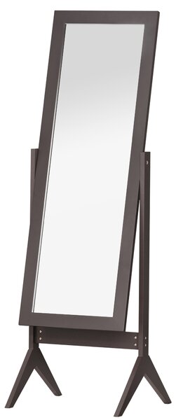 HOMCOM Specchio da Terra Grande Specchio con Inclinazione Regolabile per Armadio Camera da Letto dim. 47L x 46l x 148H cm in Legno Marrone Scuro
