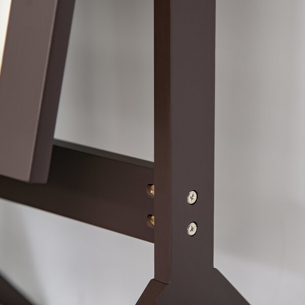HOMCOM Specchio da Terra Grande Specchio con Inclinazione Regolabile per Armadio Camera da Letto dim. 47L x 46l x 148H cm in Legno Marrone Scuro