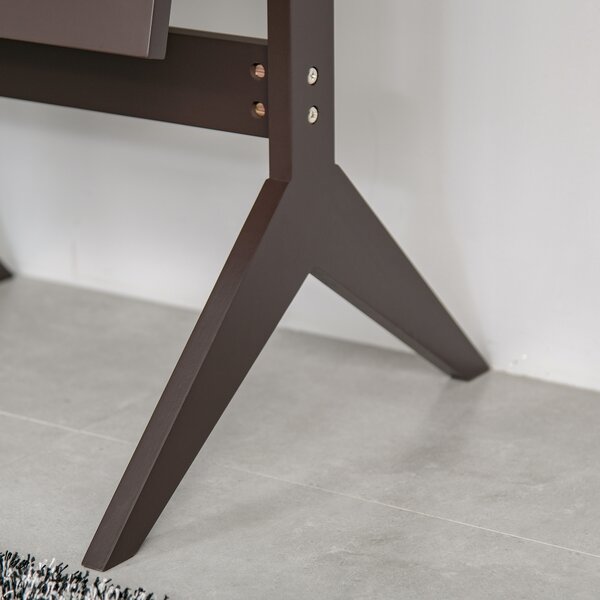 HOMCOM Specchio da Terra Grande Specchio con Inclinazione Regolabile per Armadio Camera da Letto dim. 47L x 46l x 148H cm in Legno Marrone Scuro
