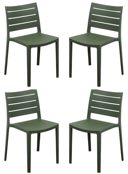 CABOT - set 4 sedie in polipropilene impilabile