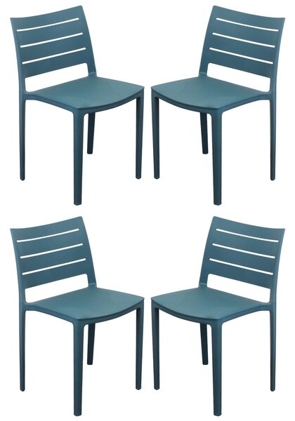 CABOT - set 4 sedie in polipropilene impilabile