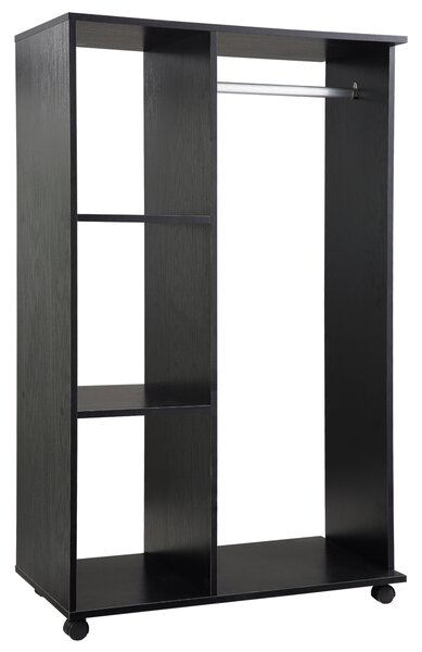 HOMCOM Armadio appendiabiti Armadio da Rangement Mobile Pannelli di Particelle Nero