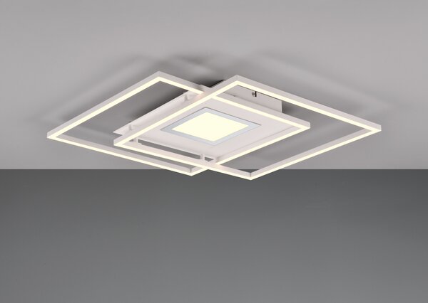 Lampada da soffitto Trio Via a LED 36 W, dimmerabile, bianco opaco, temperatura di colore regolabile, luce notturna