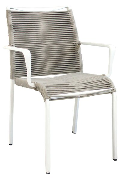 ABEONA - poltrona da giardino in alluminio e corda impilabile