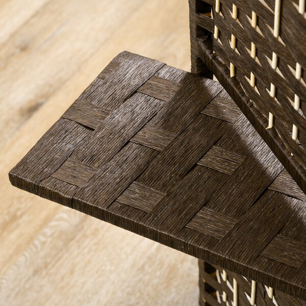HOMCOM Paravento separatore di ambienti 4 pannelli 160 x 170 cm con 2 mensole, pieghevole, in legno