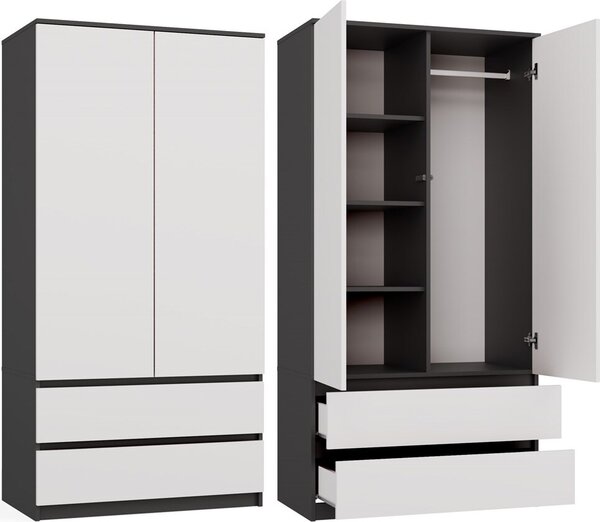Armadio da ingresso 90 cm TAAVI - antracite / bianco