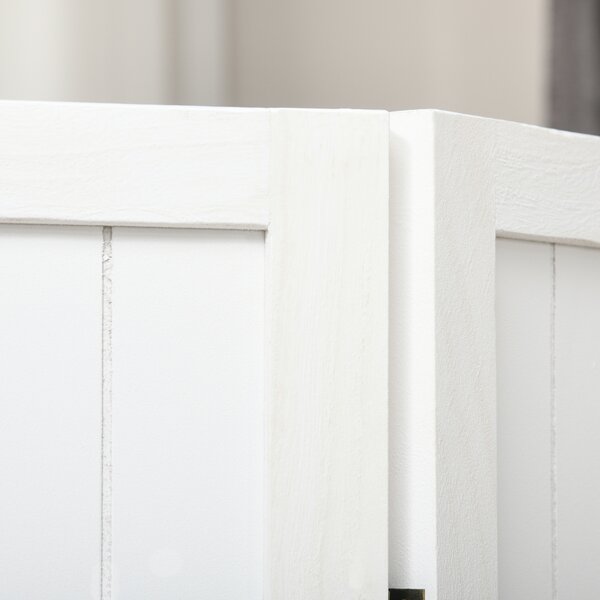HOMCOM Paravento in legno separatore di ambienti divisorio interno pieghevole a 4 pannelli in legno 160 x 170 cm bianco