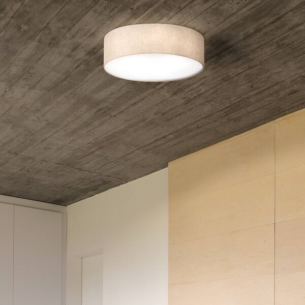 FISCHER & HONSEL Plafoniera soffitto Thor, dimmerabile, Crema / Ambra, Soggiorno / Sala da pranzo, Tessuto / Stoffa / Seta, Moderno, Plafoniera