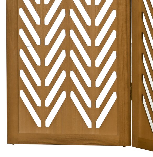 HOMCOM Paravent in legno traforato separatore di ambienti interni pieghevole a 4 pannelli in legno 160 x 170 cm naturale