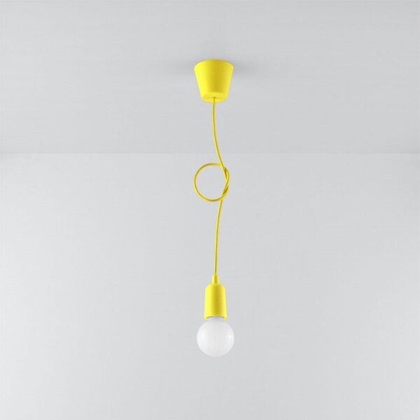 Lampadario a sospensione con filo DIEGO 1xE27/60W/230V giallo