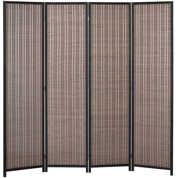 HOMCOM Paravento in legno separatore di ambienti cloison de séparation pieghevole 4 pannelli 180 x 180 cm marrone