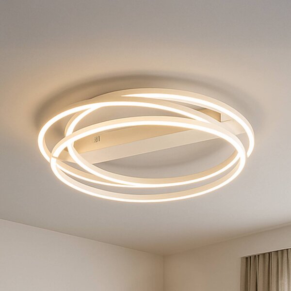 FISCHER & HONSEL Plafoniera a LED Kiku, dimmerabile, Crema / Ambra, Soggiorno / Sala da pranzo, Metallo, Moderno, Plafoniera LED