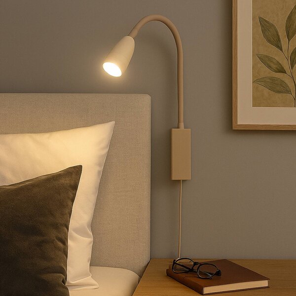 FISCHER & HONSEL Applique da parete a LED Sten, dimmerabile, Crema / Ambra, Camera da letto, Metallo, Moderno, Applique a LED