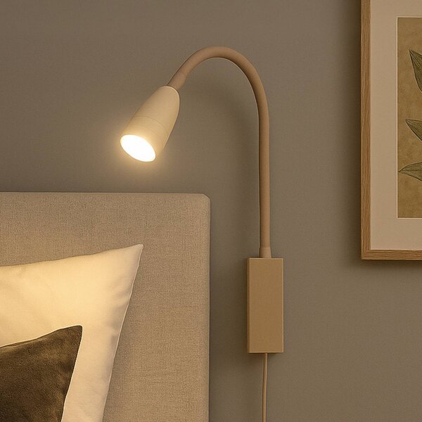 FISCHER & HONSEL Applique da parete a LED Sten, dimmerabile, Crema / Ambra, Camera da letto, Metallo, Moderno, Applique a LED