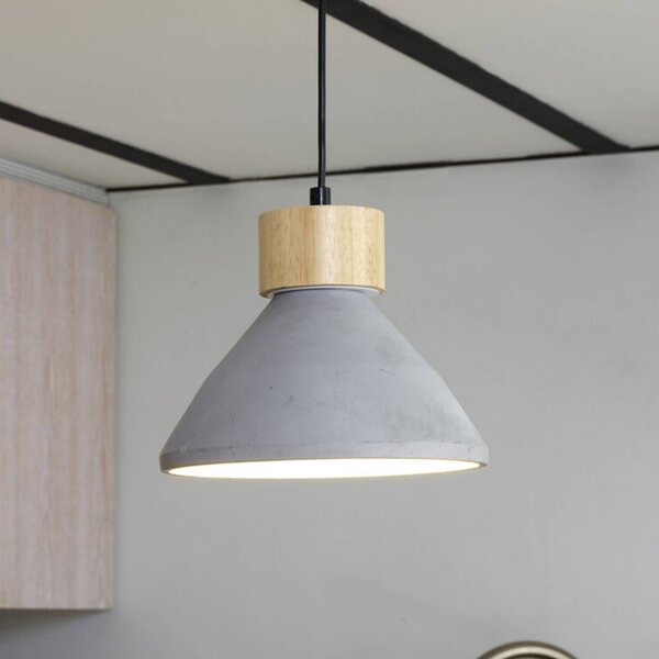 OSRAM Lampada a sospensione CONCRETE WOOD, dimmerabile, Alluminio / Grigio / Zincato, Soggiorno / Sala da pranzo, calcestruzzo / cemento, Giovanile, Lampada a sospensione