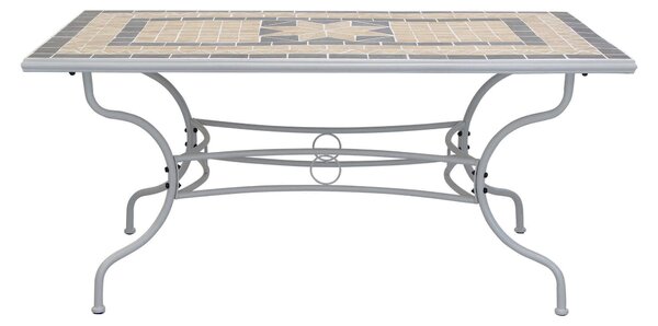 VENTUS - set tavolo in alluminio e teak cm 160 x 90 x 74 h con 4 sedie Ventus