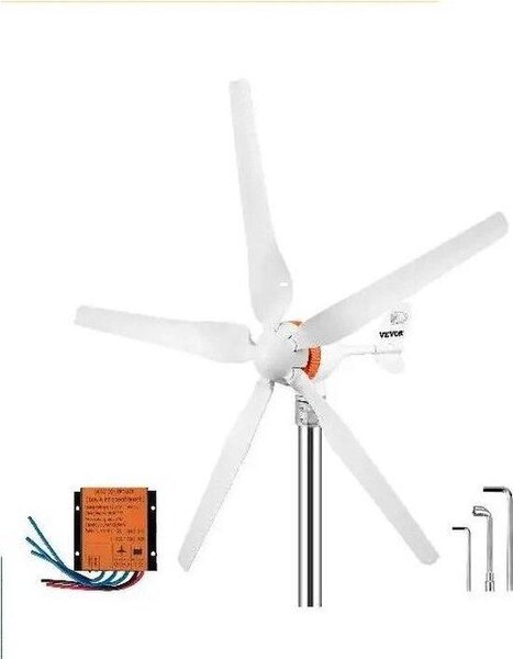 Kit impianto solare in alluminio - 500 W - Kit eolico in miniatura - 900 giri/min - per uso nautico - pale in fibra di nylon