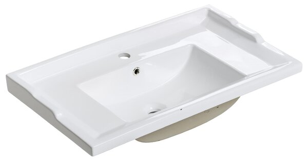 Lavabo da incasso in Vetroceramica 81 x 46 cm, bianco lucido, rettangolare