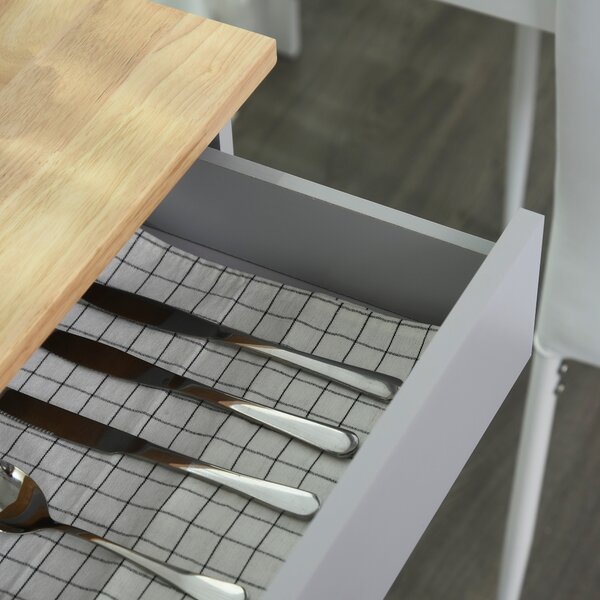 HOMCOM Isola da cucina con carrello da cucina e cassetto di armadio e portastoviglie - grigio