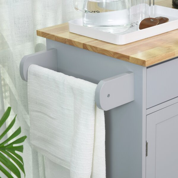 HOMCOM Isola da cucina con carrello da cucina e cassetto di armadio e portastoviglie - grigio