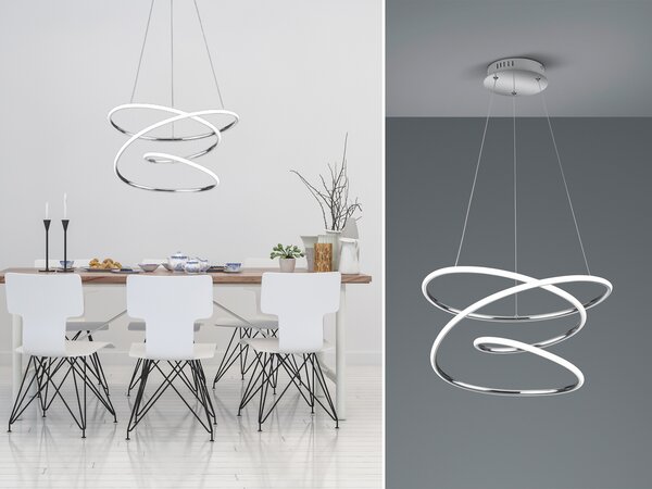 Lampada a sospensione a LED BOLOGNA argento-bianca 36 W, bianco neutro 5100 lm, metallo, dimensioni: 150 x 50 x 50 cm, IP20, RL
