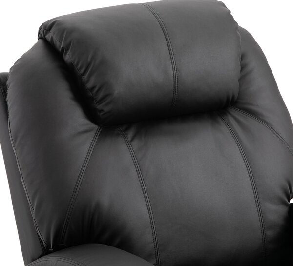 HOMCOM Poltrona Massaggiante Inclinabile, Sedia Relax con schienale e poggiapiedi regolabili elettricamente, rivestimento similpelle per Salotto, Camera, Home Cinema Nero