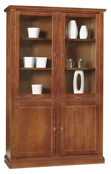 DANIELLE - mobile con vetrina in legno massello cm 120 x 41 x 187 h