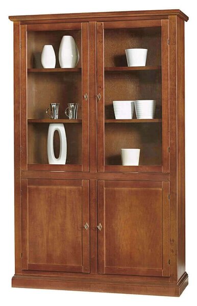 DANIELLE - mobile con vetrina in legno massello cm 120 x 41 x 187 h
