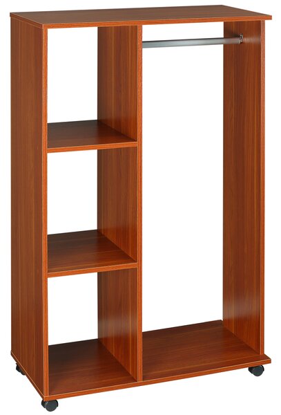 HOMCOM Armadio Appendiabiti Armadio di Archiviazione Mobile Pannelli di Particelle Colore Noce