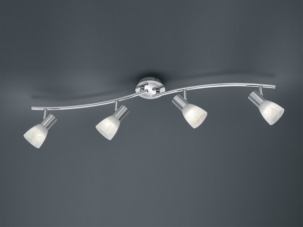 Faretto da soffitto orientabile a 4 luci LED per interni in nichel opaco per soggiorno