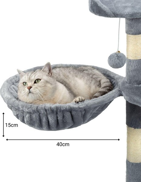 Lionto Set da 2 cucce per tiragraffi, superficie di riposo con robusto telaio in metallo e rivestimento in tessuto, diametro 40 cm, profondità 15 cm, grigio chiaro