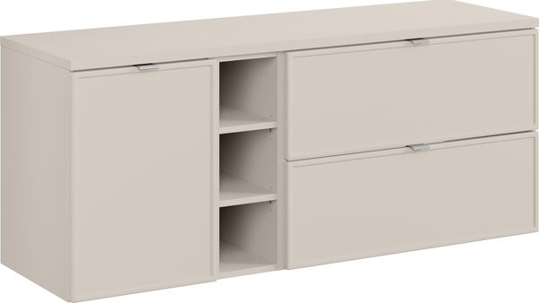 Mobile Bagno 140 Cm Cashmere Opaco Con Cestello E Cassetti