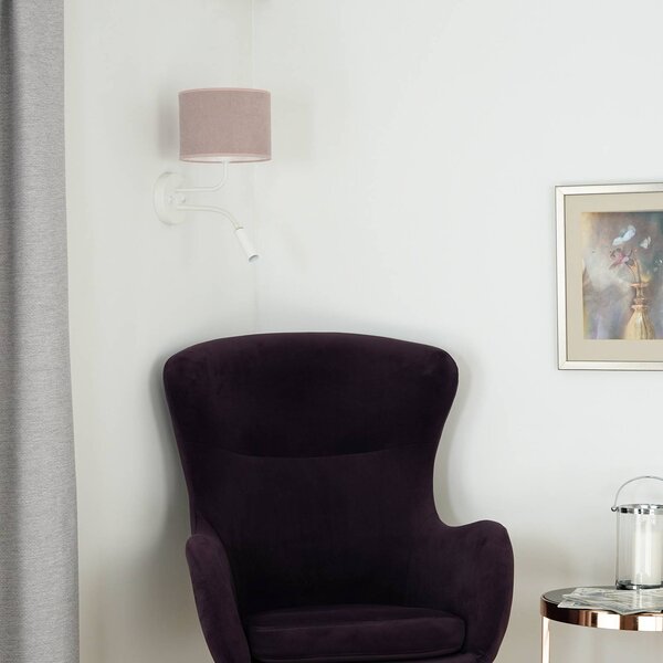 Applique da parete Roller Duolla, Violetto / Fucsia / Rosa, Camera da letto, Tessuto / Stoffa / Seta, Applique