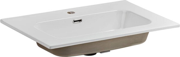 GO 60/DP-8095 Lavabo in Vetroceramica da 60 cm, bianco, compatibile con i mobili