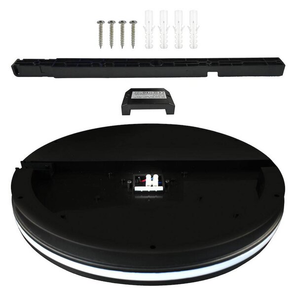 Plafoniera Marlon Milagro Lighting, Nero, Bagno, Plastica, Moderno, Plafoniera