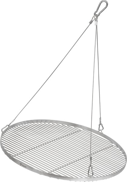 BBQ-Toro griglia in acciaio inox rotonda Ø 70 cm, griglia per barbecue con sospensione a corda, griglia sospesa
