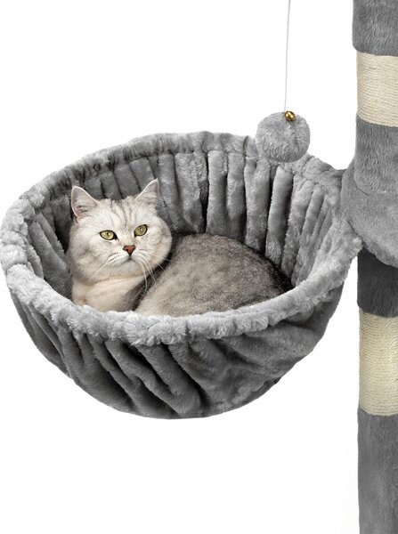 Lionto Set da 2 cucce per tiragraffi, superficie di riposo con robusto telaio in metallo e rivestimento in tessuto, diametro 40 cm, profondità 25 cm, grigio chiaro