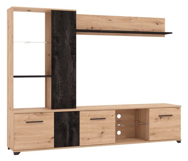 PAULIE - parete attrezzata soggiorno quattro ante moderna minimal in legno