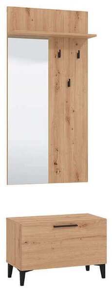 LUMIE - set mobile ingresso appendiabiti con specchio e contenitore