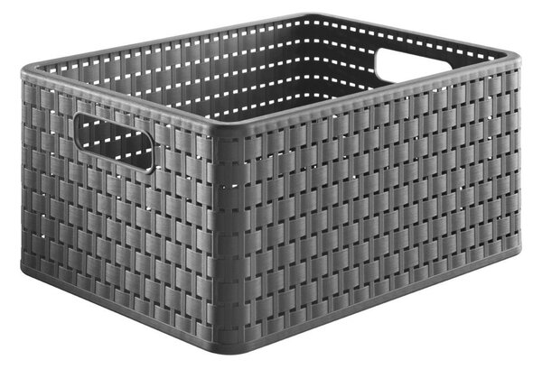 Cestino in plastica riciclata grigio scuro Country - Rotho
