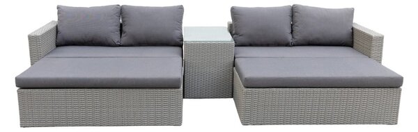 Set da giardino in rattan artificiale grigio per 4 persone Drammen - Bonami Selection