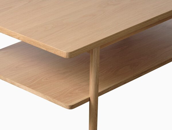 Tavolino con piano in rovere decorato in colore naturale 60x120 cm Ponza - Unique Furniture