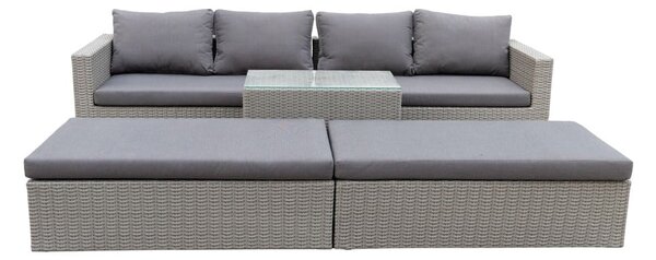 Set da giardino in rattan artificiale grigio per 4 persone Drammen - Bonami Selection