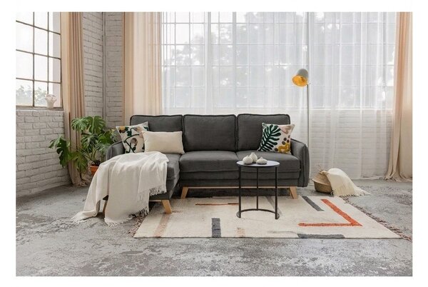 Divano letto variabile in velluto a coste grigio divano angolare Tori - Bonami Selection