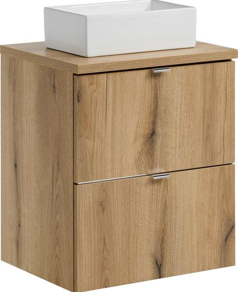 Moderno Mobile Da Bagno Da 50 Cm Con Piano E Lavabo Da Appoggio Bianco